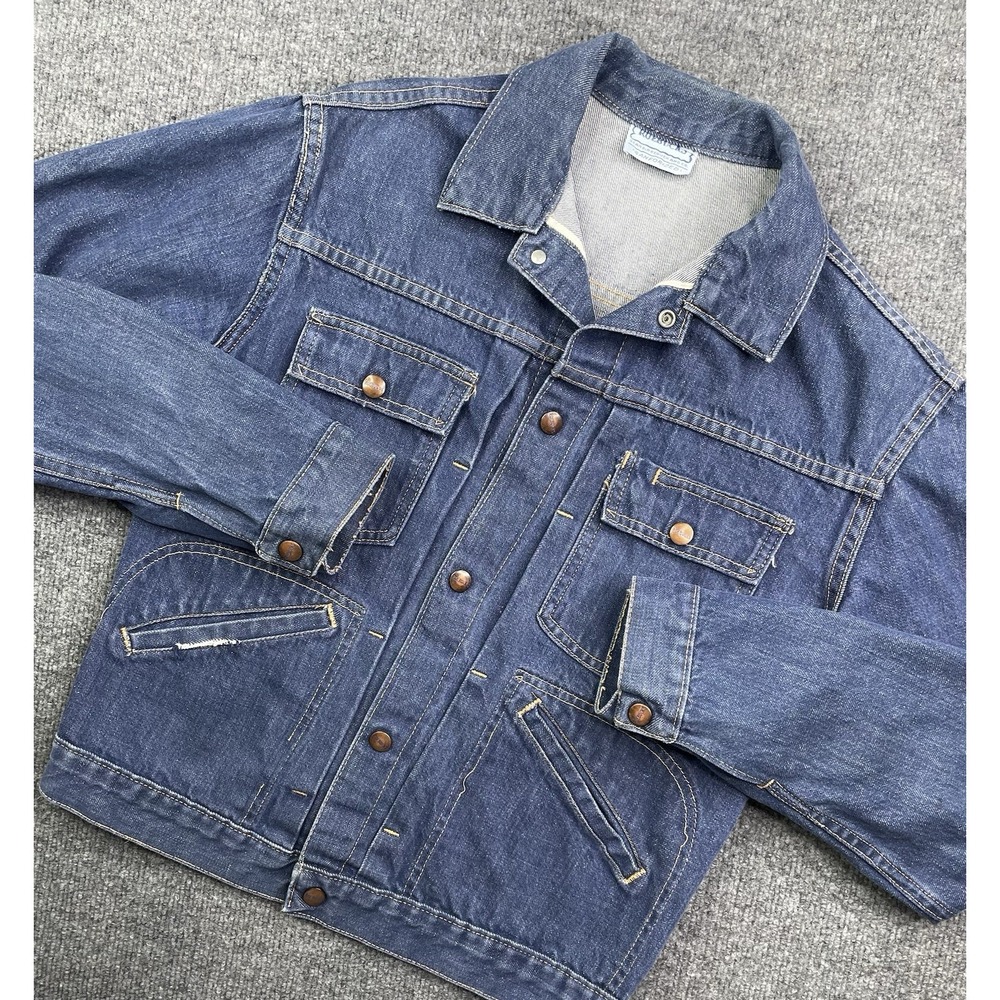Vintage Sears Roebucks Jacket Mens‎ Small 19.5x22 Sanforized Selvedge Denim